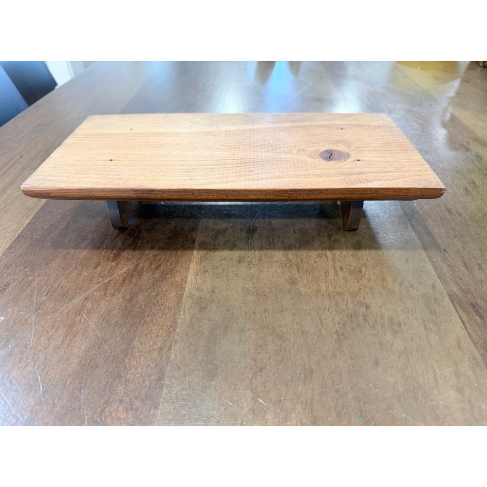 Footed Wooden Sushi Serving Board Geta Style Platter Natural Wood Riser 11.5in